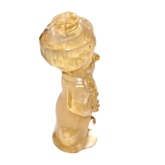 Vintage Boyd Art Glass Chuckles Clown Figurine Pink Slag Glass 3.75" UV Glow - Picture 5 of 9